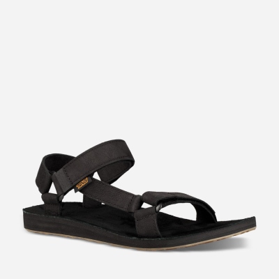 Teva Original Universal Leather Men's Black Sandals CA14440 Canada Online